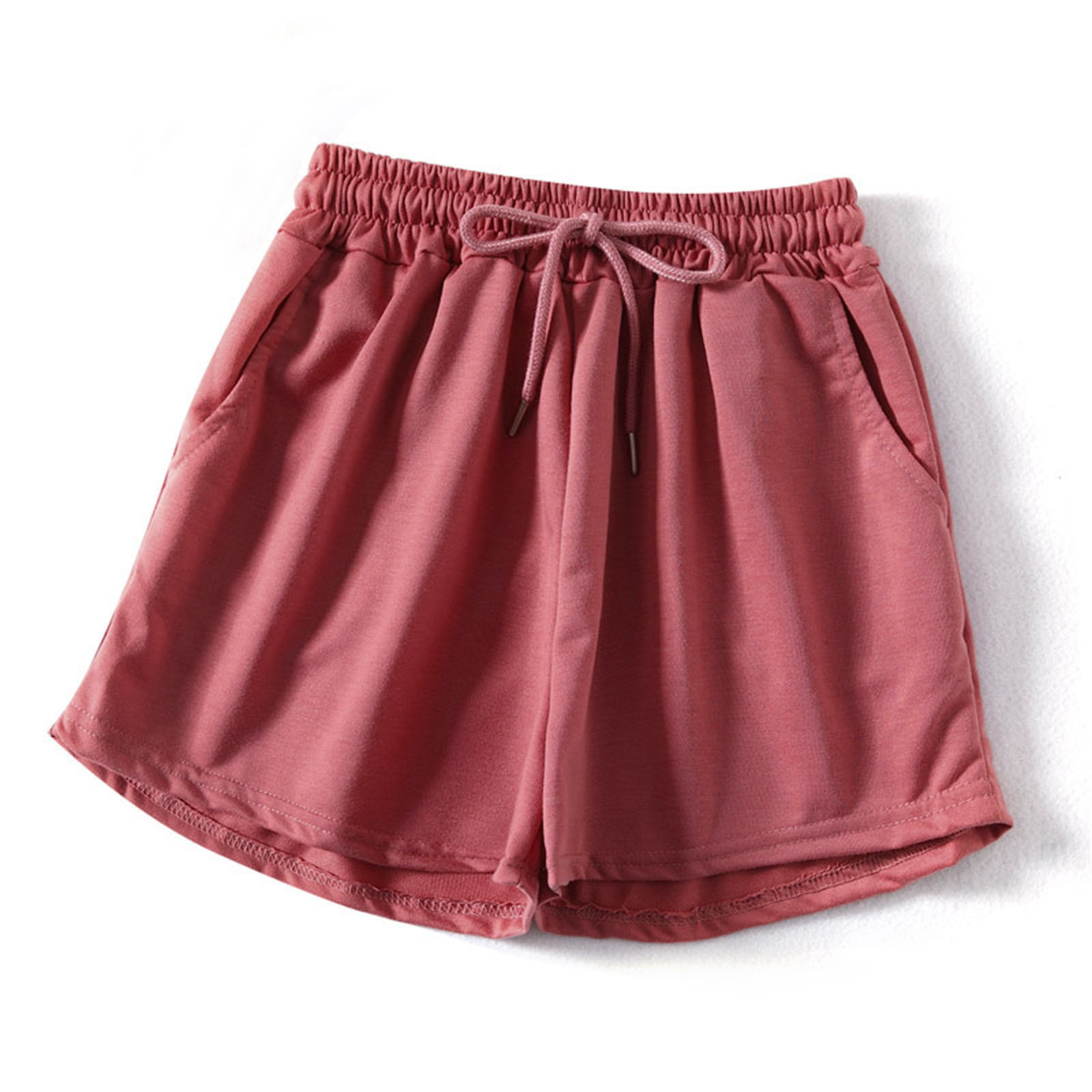 thumbnail image 4 of Pantalones cortos informales de verano para mujer para hacer ejercicio: cintura elástica con cordón, bolsillos, poliéster transpirable, corte holgado, para senderismo y yoga, tallas S-XXL, contorno, 4 of 8